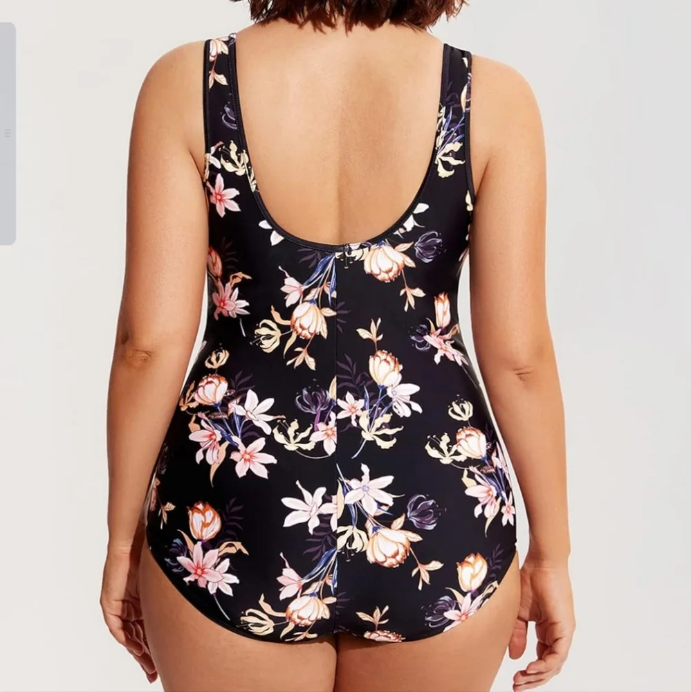 Delimira Zipper front‎ swimsuit size 14 one piece NWT - Picture 3 of 4